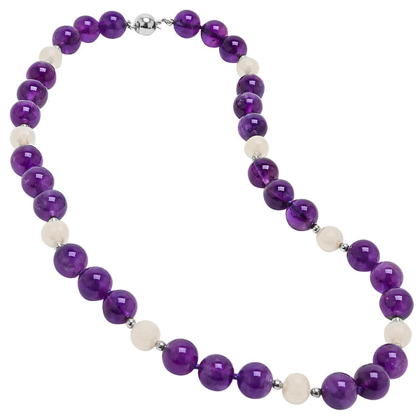 Amethyst with Fresh Water Cultured Pearls Necklace